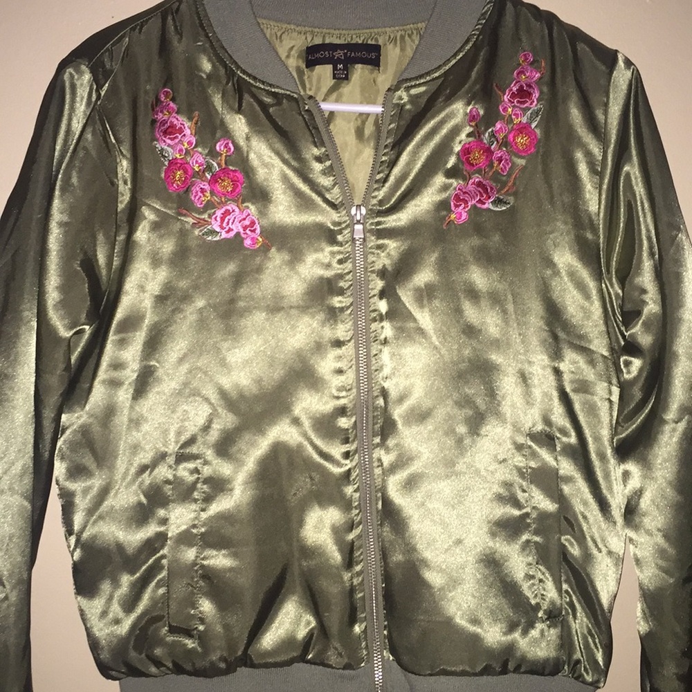 Olive bomber jacket